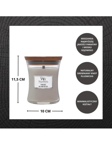 WoodWick Fireside Duftkerze, mittel, 275 g