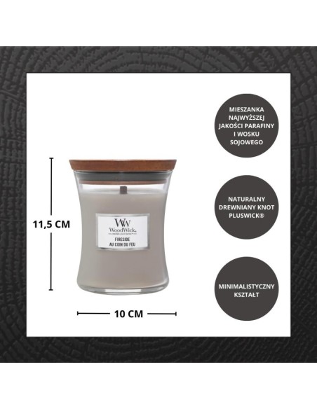 Świeca zapachowa WoodWick Fireside średnia 275g