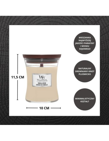 WoodWick Vanilla Bean Scented Candle Medium 275g