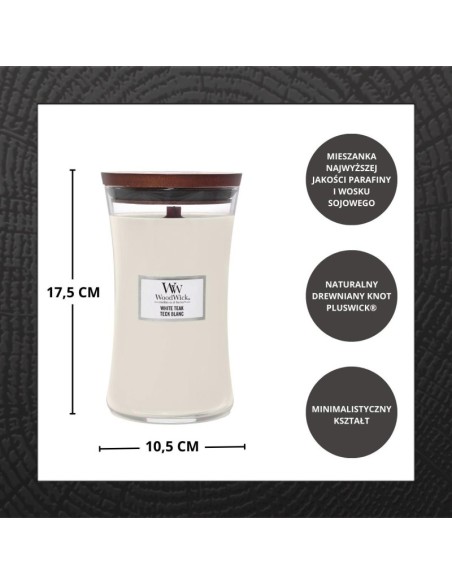WoodWick Duftkerze „Weißes Teakholz“, groß, 610 g