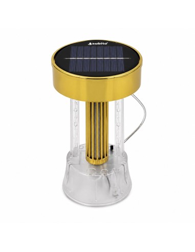 Wkład solarny LED do znicza kapliczki SUBITO (S1094) panel 85mm złoty