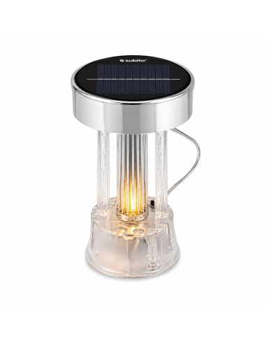 Solární LED vložka pro kaplovou svíčku SUBITO (S1095) 85mm stříbrný panel
