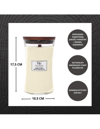 Świeca zapachowa WoodWick Island Coconut duża 610g