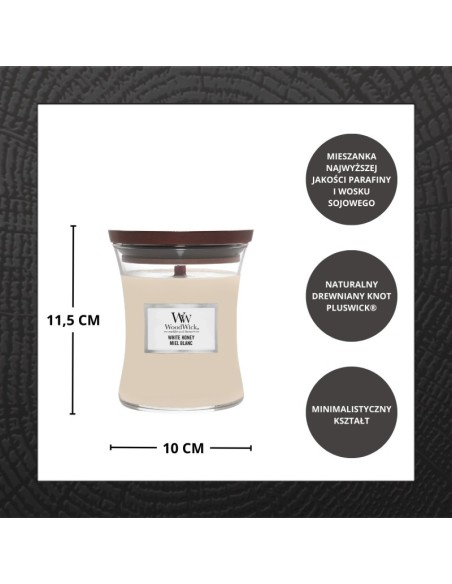 Vonná svíčka WoodWick White Honey střední 275 g