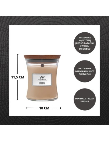 WoodWick Cashmere Scented Candle Medium 275g