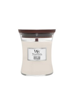 WoodWick Duftkerze „Weißes Teakholz“, mittelgroß, 275 g