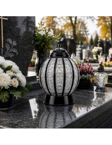 Candle chapel sphere large black 36 cm