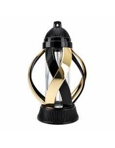Kaplnková sviečka, čierno-zlatá metalická stuha, 28,5 cm