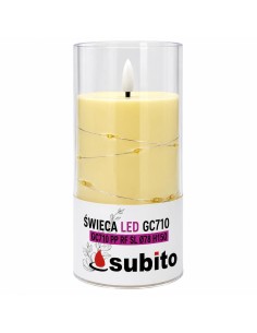 Świeca LED z łańcuchem LED SUBITO GC710 D78H150 kość słoniowa (318)