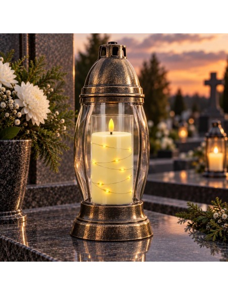 Świeca LED z łańcuchem LED SUBITO GC710 D78H150 kość słoniowa (318)