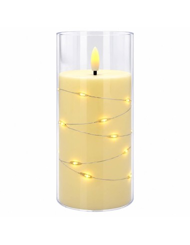 Świeca LED z łańcuchem LED SUBITO GC710 D78H150 kość słoniowa (318)