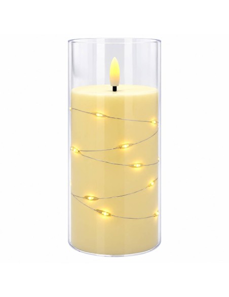 Świeca LED z łańcuchem LED SUBITO GC710 D78H150 kość słoniowa (318)