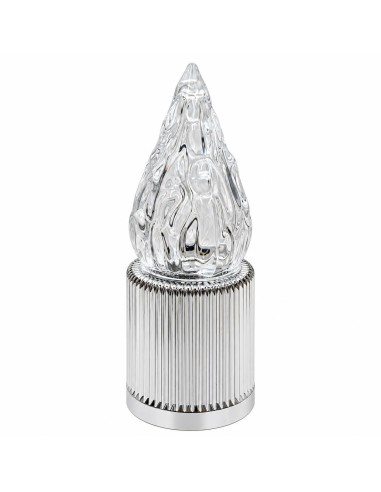 Slnečná LED sviečka strieborná - studené svetlo (A7163W)