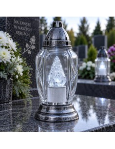 Świeca LED Sunlight srebrna - zimne światło (A7163W) 2