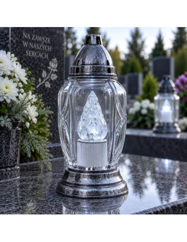 Sonnenlicht LED-Kerze Silber - Kaltlicht (A7163W)