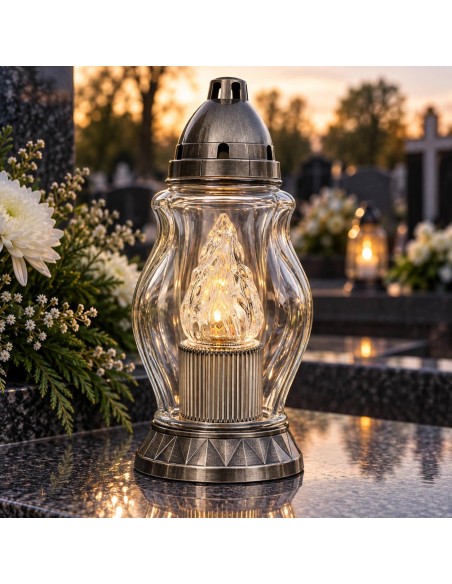 Świeca LED Sunlight szara - ciepłe światło (A7163O)