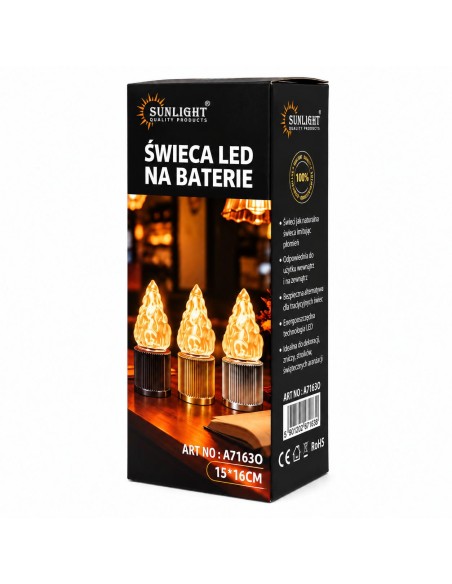 Slnečné LED sviečkové sivé svetlo - teplé svetlo (A7163O)