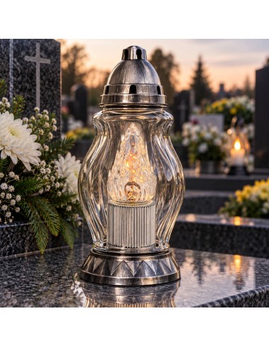 Slnečná LED sviečka strieborná - teplé svetlo (A7163O)
