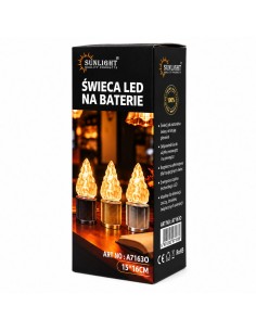 Slnečná LED sviečka zlatá - teplé svetlo (A7163O) 2