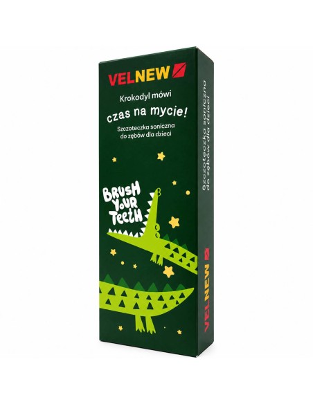 Szczoteczka soniczna do zębów VELNEW Krokodyl mówi + dwie końcówki