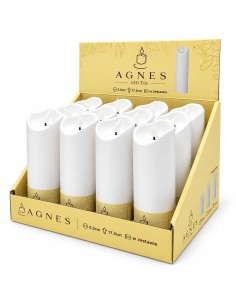 Agnes LED sviečky vlnitý biely teplý plameň 17,5 cm 12 kusov
