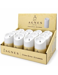 Agnes LED svíčky vlna bílý teplý plamen 10 cm 12 kusů