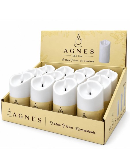 Agnes LED candles wave white warm flame 10 cm 12 pieces