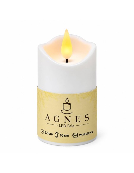 Agnes LED candles wave white warm flame 10 cm 12 pieces