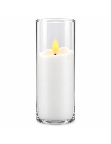 Świece LED Agnes tuba biała ciepły płomień 15 cm 12 sztuk