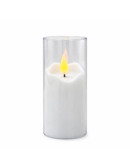 Agnes LED-Kerzen, weiße Röhre, warme Flamme, 12,5 cm, 12 Stück