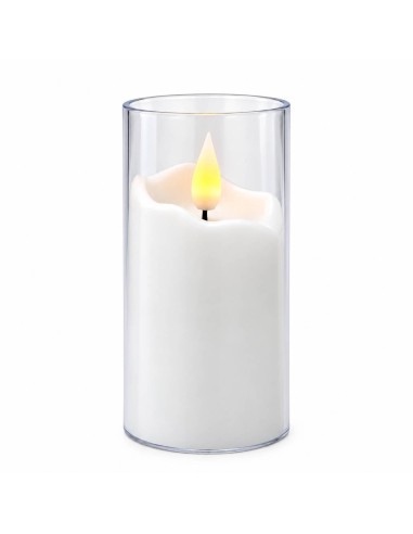 Agnes LED-Kerzen, weiße Röhre, warme Flamme, 10 cm, 12 Stück