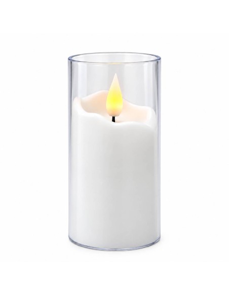 Świece LED Agnes tuba biała ciepły płomień 10 cm 12 sztuk