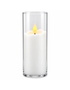 LED svíčka Agnes, bílá trubice, teplý plamen, 15 cm, 1 kus