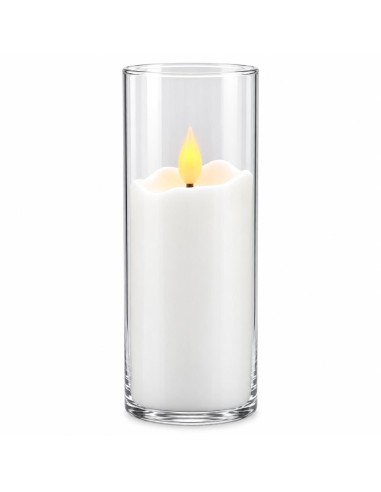 LED sviečka Agnes, biela trubica, teplý plameň, 15 cm, 1 kus