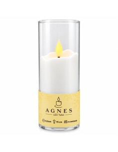 Agnes LED candle, white tube, warm flame, 15 cm, 1 piece 2