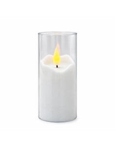 Agnes LED-Kerze, weiße Röhre, warme Flamme, 12,5 cm, 1 Stück