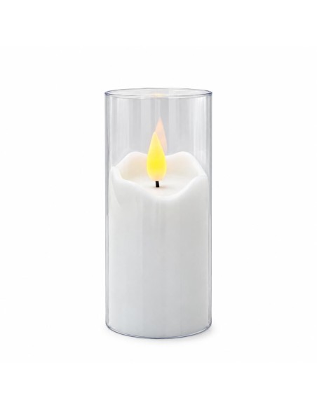 LED sviečka Agnes, biela trubica, teplý plameň, 12,5 cm, 1 kus