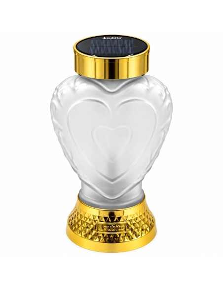 Solar-LED-Laterne SUBITO SL5 goldenes Herz matt warme Flamme 22 cm