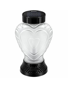 Znicz lampion solarny LED SUBITO SL5 czarne Serce matowe ciepły płomień 22cm