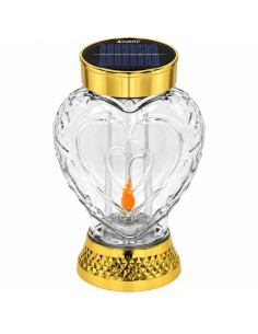 Solar LED lantern candle SUBITO SL5 golden heart warm flame 22cm