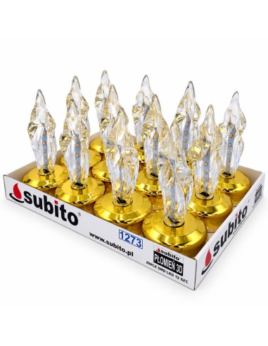 LED vložky pro 3D lucerny, kaple, svíčky SUBITO (1273) zlaté, 12 kusů