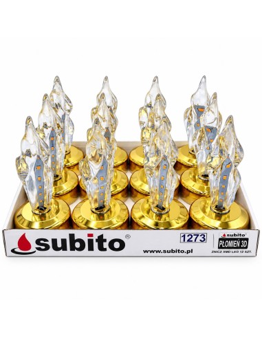 LED inserts for SUBITO 3D lanterns, chapels, candles (1273) gold, 12 pieces