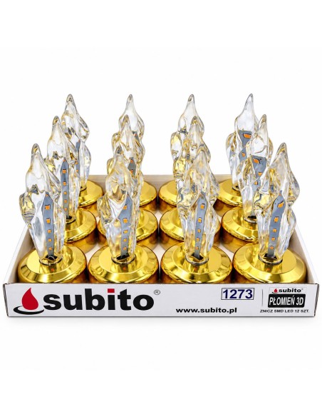 LED vložky pro 3D lucerny, kaple, svíčky SUBITO (1273) zlaté, 12 kusů