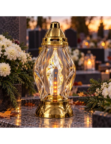 LED vložky pre 3D lampáše, kaplnky, sviečky SUBITO (1273) zlaté, 12 kusov