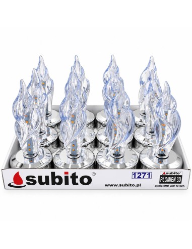 LED vložky pro 3D lucerny, svíčky, lampiony SUBITO (1271) stříbrné, 12 kusů