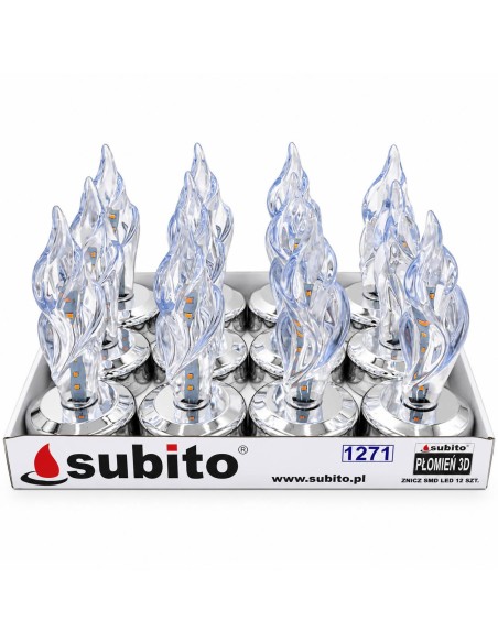 LED-Einsätze für SUBITO 3D-Laternen, Schreine, Kerzen (1271), silber, 12 Stück